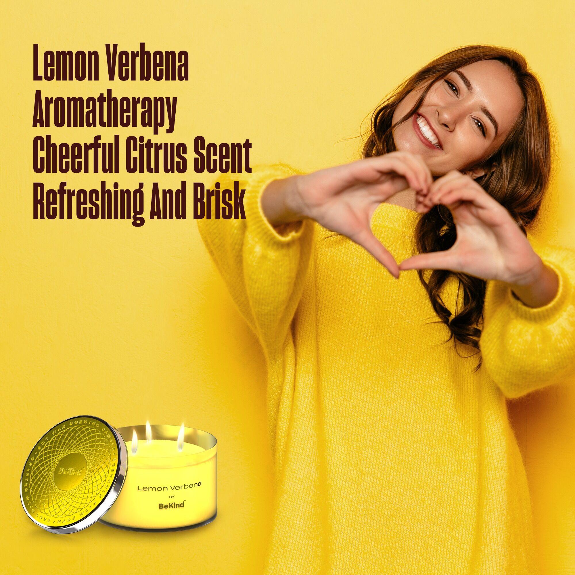 Bekind Large Jar Scented Candles - 14oz (Lemon Verbena) - Image 5